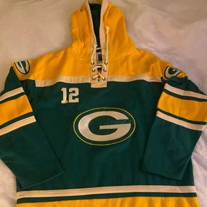 Aarron Rodgers number 12 Greenbay Packers pullover hoodie